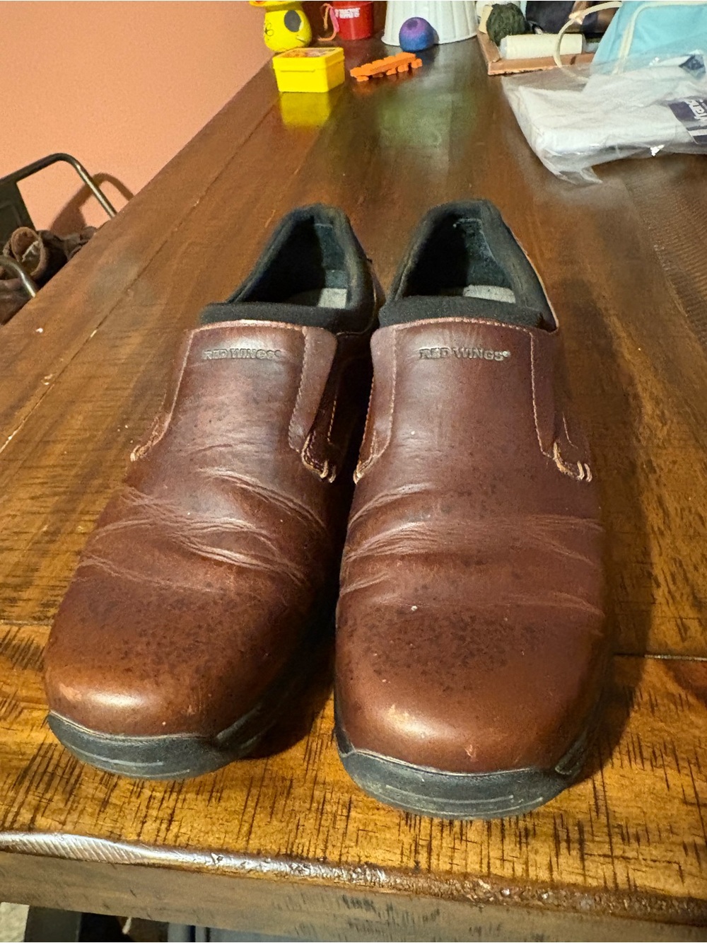 Red wings Men’s Slip-On Work Shoes - Brown
